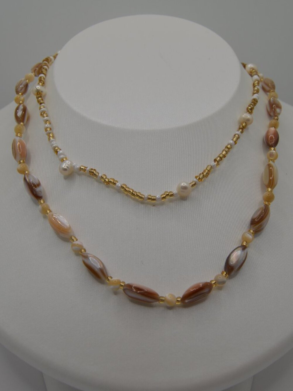 Shell and Pearl Layered Necklace
